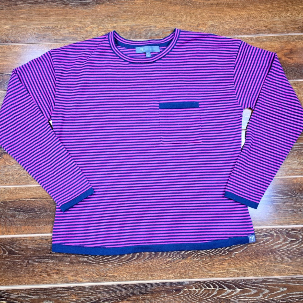 Title Nine Purple and Black Striped Sweater